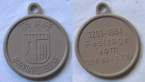 DDR Kunststoff Plakette 775 Jahre Burkhardtsdorf Feststage 1984 (123141)