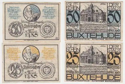 25 & 50 Pfennig Notgeld Buxtehude / Altonaer Bankverein 1.10.1920 (115762)