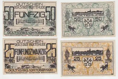 25 & 50 Pfennig Notgeld Buxtehude / Altonaer Bankverein 1.10.1920 (116241)