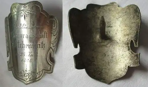 seltener Stocknagel Militärverein Kameradschaft Altchemnitz 25.7.1886 (143300)