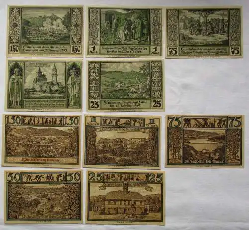 10 Banknoten Notgeld Stadt Lähn im Riesengebirge um 1920 (115466)