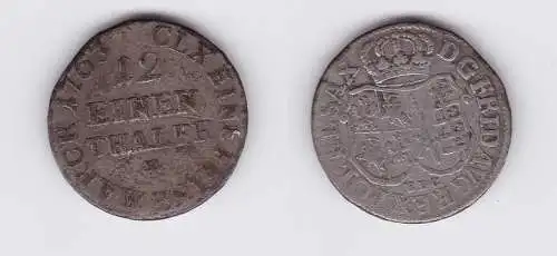 1/12 Taler Silber Münze Sachsen 1763 EDC (124307)