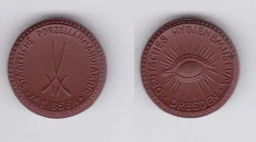 Seltene Meissner Porzellan Medaille Deutsches Hygienemuseum Dresden (133629)