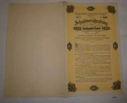 200 Kronen Schuldverschreibung Anlehen der Landeshauptstadt Graz 1902 (127052)