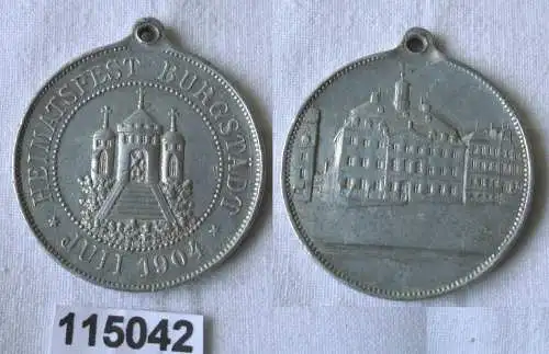 seltene Aluminium Medaille Heimatfest Burgstädt Juli 1904 (115042)