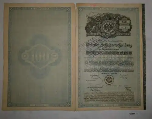 100 Gulden Prämien-Schuldverschreibung Boden-Credit-Anstalt Wien 1889 (127068)