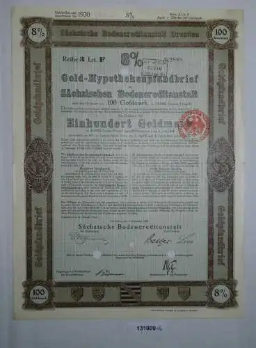 500 Goldmark Pfandbrief Sächsische Bodencreditanstalt Dresden 1924 (131909)