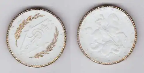 Porzellan Regiments Medaille GhR 6 Den Toten zu Ehr 1803-1919 (132541)