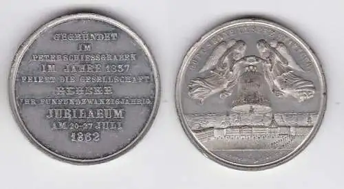Zinn-Medaille (von Sebald bei Drentwett, Augsburg) 1862 Sachsen-Leipzig (133646)
