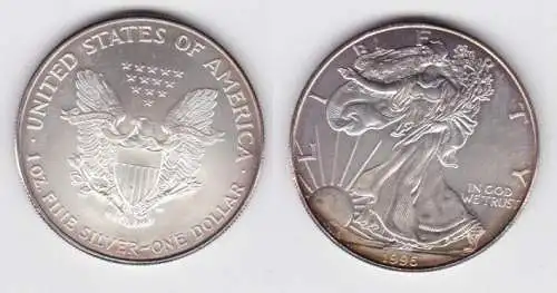 1 Dollar Silber Münze Silver Eagle USA 1996 1 Unze Feinsilber  (141363)