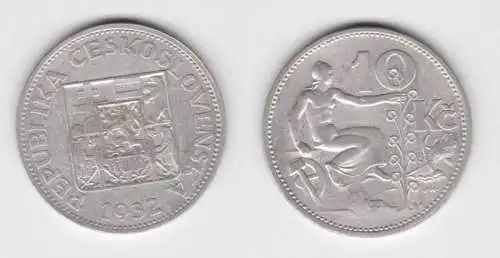 10 Kronen Silber Münze Tschechoslowakei 1932 (142125)