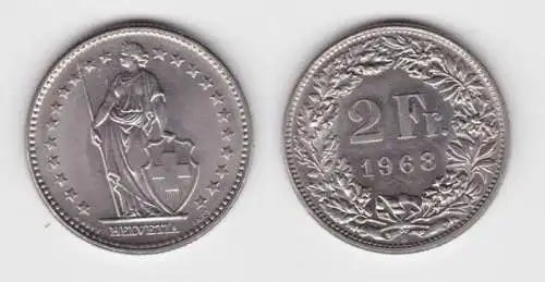 2 Franken Nickel Münze Schweiz 1968 B (139514)