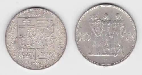 20 Kronen Silber Münze Tschechoslowakei 1934 (142224)