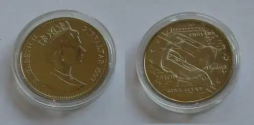 2,8 Euro Nickel Münze Gibraltar 1993 Einweihung des Eurotunnels (131875)