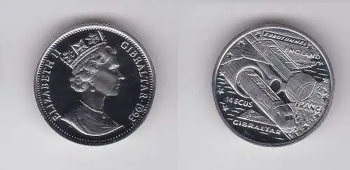 2,8 Euro Nickel Münze Gibraltar 1993 Einweihung des Eurotunnels (132335)