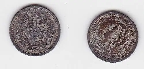 10 Cent Silber Münze Niederlande 1918 (119737)