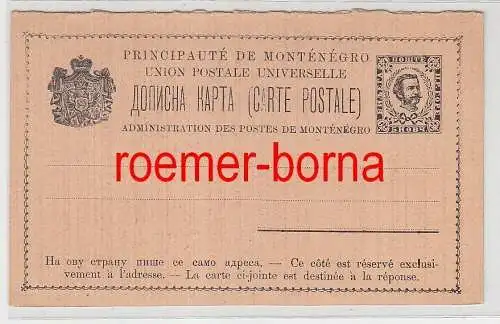 75822 seltene Ganzsachen Antwort Postkarte Montenegro 5 Nkr. vor 1900