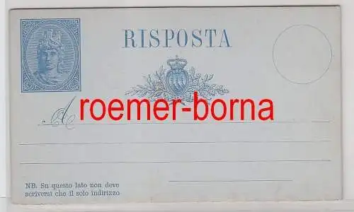 70892 seltene Ganzsachen Antwort Postkarte San Marino vor 1900