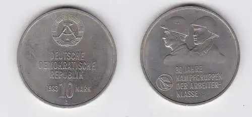 DDR Gedenk Münze 10 Mark 30 Jahre Kampfgruppen der Arbeiterklasse 1983 (108497)