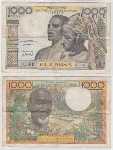 West Afrikanische Staaten 1000 Francs Elfenbeinküste Ivory Coast (138044)