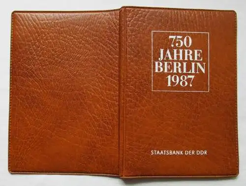 DDR 750 Jahre Berlin,Offizieller Folder m. 4 Münzen & Token, Staatsbank (142349)