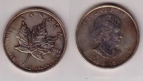5 Dollar Silber Münze Kanada Meaple Leaf 2011 1 Unze Feinsilber (104888)
