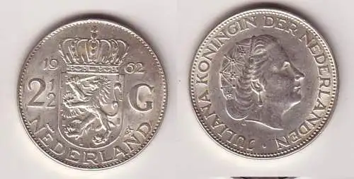 2 1/2 Gulden Silber Münze Niederland 1962 (114160)