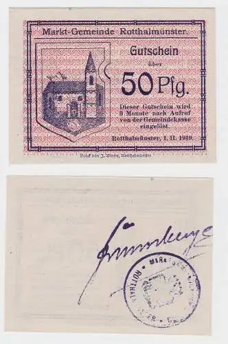 50 Pfennig Banknote Notgeld Markt Gemeinde Rotthalmünster (119626)