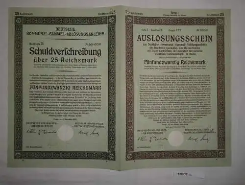 25 Reichsmark Schuldverschreibung Kommunal Anleihe Berlin 1926 (128213)