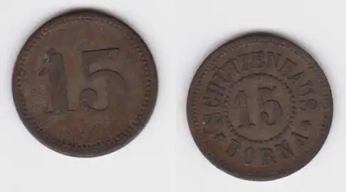 15 Pfennig Zink Münze Notgeld Schützenhaus Borna ohne Jahr (140534)