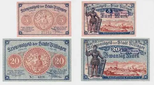 5 & 20 Mark Banknoten Stadt Villingen 15.11.1918 (134906)