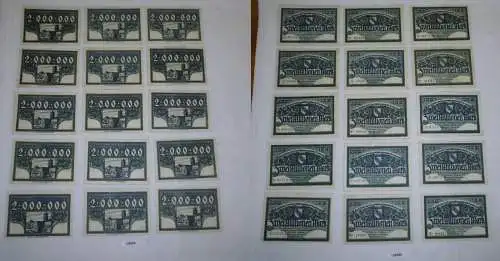 15 x 2 Millionen Mark Banknoten Landeshauptstadt Karlsruhe August 1923 (138596)