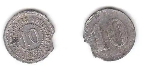 Alte 10 Pfennig Wertmarke Vegetarisches Speisehaus Manna um 1920  (111066)