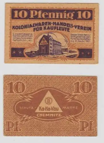 10 Pfennig Banknote Gutschein Chemnitz Ka.Ha-Vau 31.12.1921 (136397)