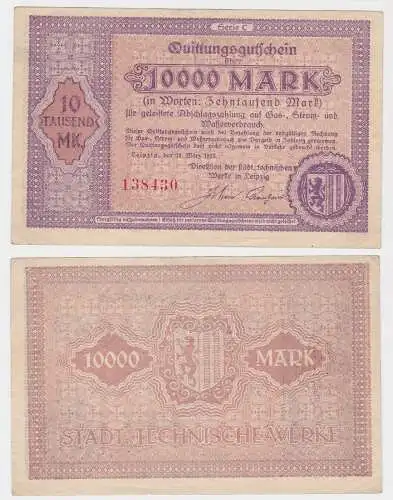10000 Mark Banknote Technische Werke Leipzig 31.März 1923 (130560)