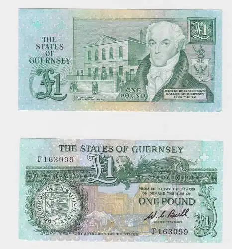 1 Pound Pfund Banknote Guernsey bankfrisch UNC (130498)
