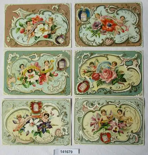 7/141679 Liebigbilder Serie Nr. 323 Blumen und Amoretten Jahrgang 1896
