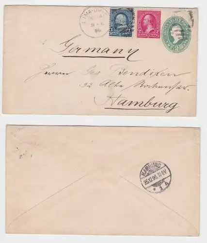 50843 Ganzsachen Brief von Lima Ohio USA nach Hamburg 1896