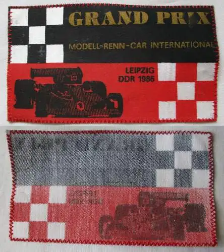 DDR Aufnäher Stoffabzeichen Leipzig 1986 Grand Prix Modell Renn Car Int (151632)