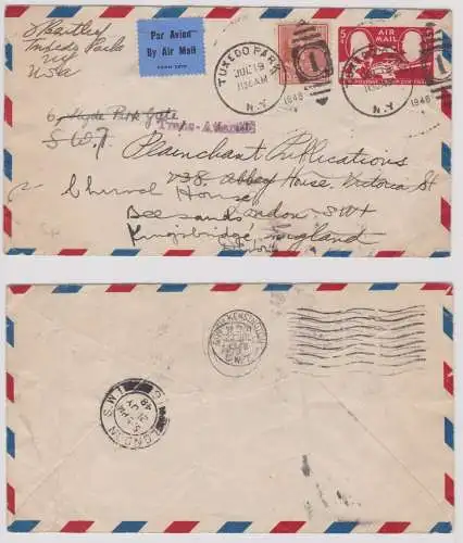 93485 Ganzsachen Brief von Tuxedo Park USA nach London 1948