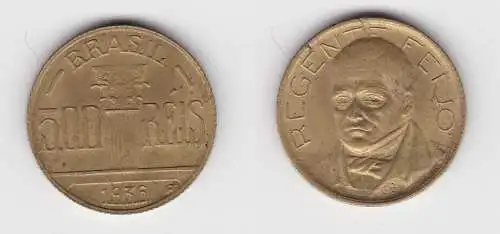 500 Reis Messing Münze Brasilien1936 Regent Feijo ss+ (130654)