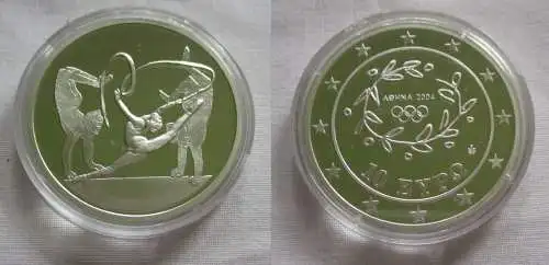 10 Euro Silber Münze Griechenland Olympiade Turnen 2004 PP (144112)
