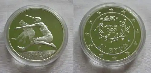 10 Euro Silber Münze Griechenland Olympiade Weitsprung 2004 PP (143810)