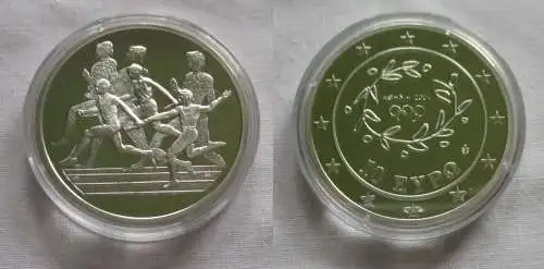 10 Euro Silber Münze Griechenland Olympiade Staffellauf 2004 PP (140209)