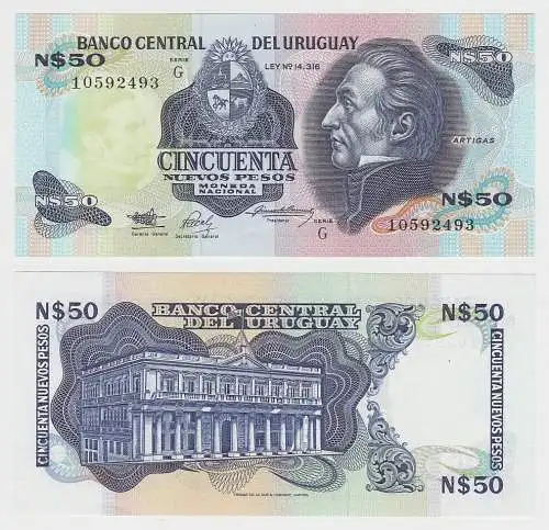 Uruguay Banknoten 50 Nuevo Peso (1988-89) P 61A Bankfrisch UNC (127929)