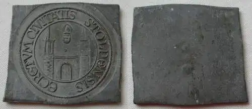 Medaille Stadtsiegel Stolpen Ecretum Civitatis Stolpensis Probe Rohling (128493)