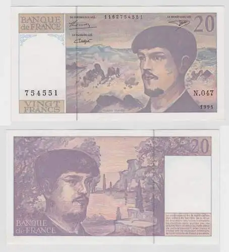 20 Franc Banknote Frankreich 1995 Pick 151 h kassenfrisch UNC (123237)