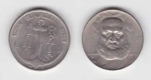 100 Reis Kupfer Nickel Münze Brasilien 1936 Taman Dare, Anker (134444)