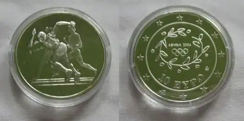 10 Euro Silber Münze Griechenland Olympiade Läufer 2004 PP (142041)