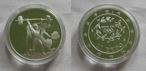 10 Euro Silber Münze Griechenland Olympiade Gewichtheben 2004 PP (140470)